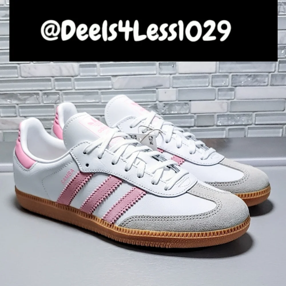 Adidas Samba OG Womens/Kids White Light Pink Gum Brown